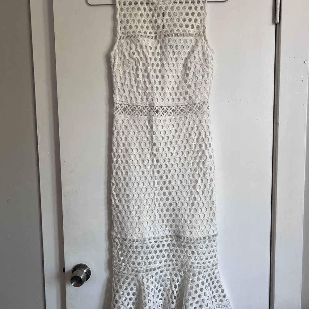 Lulu’s White Crochet Dress